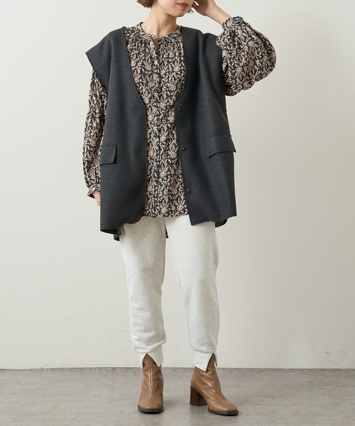 Omekashi(オメカシ)の「スウェットスリットパンツ(スウェットパンツ・レディース・アイボリー/パープル/チャコールグレー/オフホワイト/ベージュ・FREE)」の6枚目の写真