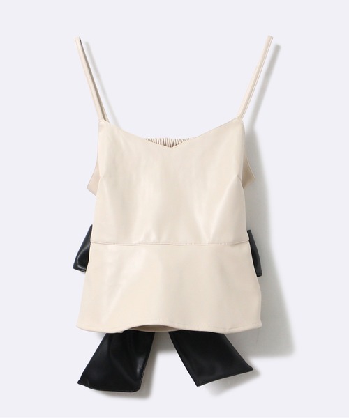 one way（ワンウェイ）の「【oneway Jeans】レザーペプラムリボンブラウス（その他トップス・レディース・ベージュ/ブラック/ライトブラウン/ダークグリーン・FREE）」の3枚目の写真