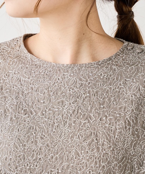 PUAL CE CIN(ピュアルセシン)の「綿花刺繍ワンピース(ワンピース・レディース・ブラック/ベージュ・FREE)」の13枚目の写真