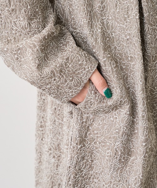 PUAL CE CIN(ピュアルセシン)の「綿花刺繍ワンピース(ワンピース・レディース・ブラック/ベージュ・FREE)」の17枚目の写真