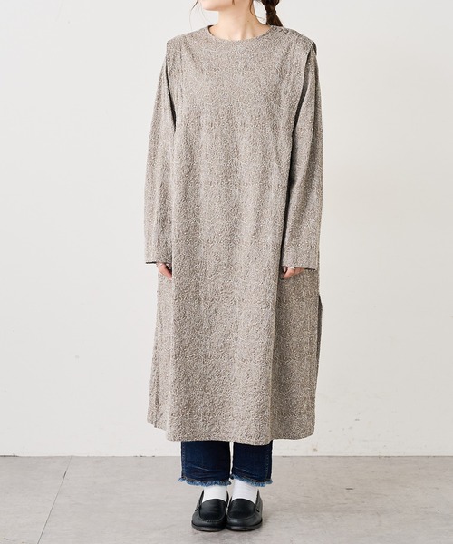 PUAL CE CIN(ピュアルセシン)の「綿花刺繍ワンピース(ワンピース・レディース・ブラック/ベージュ・FREE)」の9枚目の写真