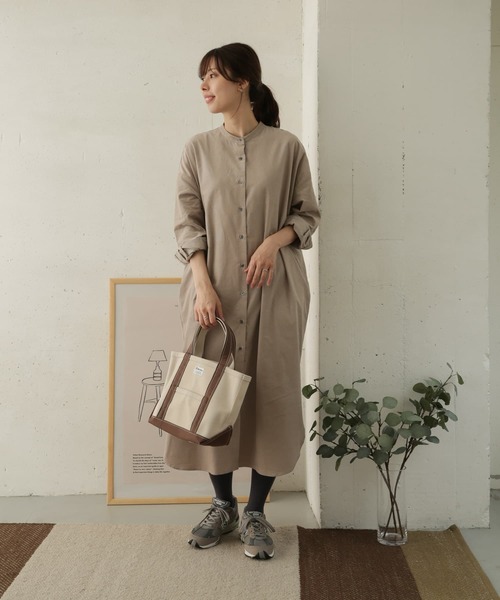 URBAN RESEARCH DOORS（アーバンリサーチドアーズ）の「コーデュロイシャツワンピース（ワンピース・レディース・グレー/ライトベージュ/グリーン/ピンク・ONE）」の20枚目の写真