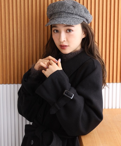 one after another NICE CLAUP(ワンアフターアナザーナイスクラップ)の「コーディネートのアクセントになる。メルトンキャスケット(キャスケット・レディース・ブラック/その他1・FREE)」の5枚目の写真