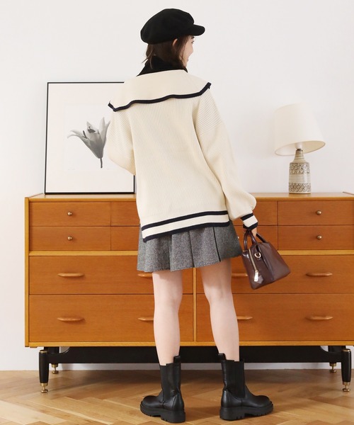 one after another NICE CLAUP(ワンアフターアナザーナイスクラップ)の「コーディネートのアクセントになる。メルトンキャスケット(キャスケット・レディース・ブラック/その他1・FREE)」の11枚目の写真