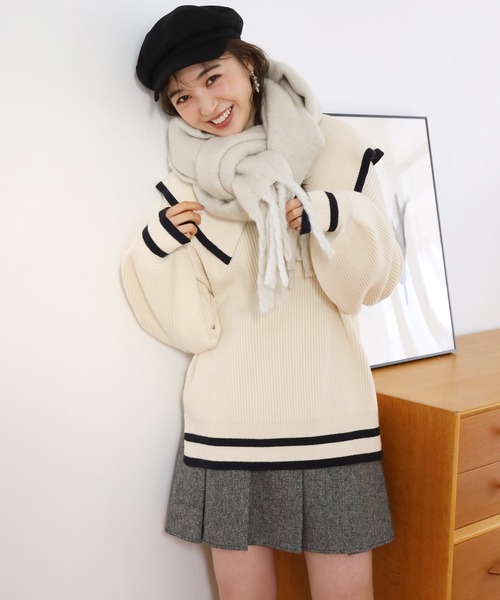 one after another NICE CLAUP(ワンアフターアナザーナイスクラップ)の「コーディネートのアクセントになる。メルトンキャスケット(キャスケット・レディース・ブラック/その他1・FREE)」の10枚目の写真