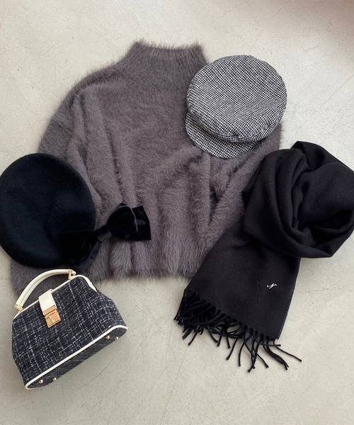 one after another NICE CLAUP(ワンアフターアナザーナイスクラップ)の「コーディネートのアクセントになる。メルトンキャスケット(キャスケット・レディース・ブラック/その他1・FREE)」の14枚目の写真