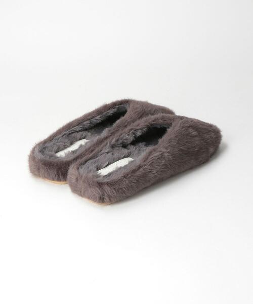 green label relaxing(グリーンレーベルリラクシング)の「<Livelihood (ライブリフッド)>Vカットルームシューズ スリッパ(ルームシューズ/スリッパ・レディース・ダークグレー/ベージュ/ライム・FREE)」の7枚目の写真