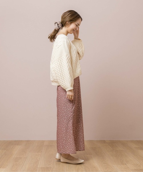 flower(フラワー)の「フラワリードットスカート(スカート・レディース・ブラック/ピンク・FREE)」の5枚目の写真