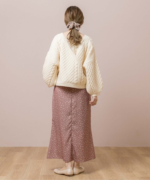 flower(フラワー)の「フラワリードットスカート(スカート・レディース・ブラック/ピンク・FREE)」の6枚目の写真