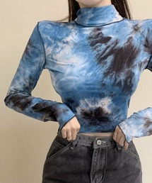 プチハイネックタイダイトップス