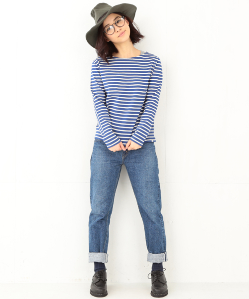 BEAMS BOY（ビームスボーイ）の「◎BEAMS BOY / ボーダー ボートネック（Tシャツ/カットソー・レディース・ブラック/イエロー/ブルー/ネイビー・ONE SIZE）」の11枚目の写真