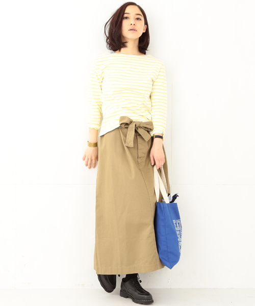 BEAMS BOY（ビームスボーイ）の「◎BEAMS BOY / ボーダー ボートネック（Tシャツ/カットソー・レディース・ブラック/イエロー/ブルー/ネイビー・ONE SIZE）」の5枚目の写真