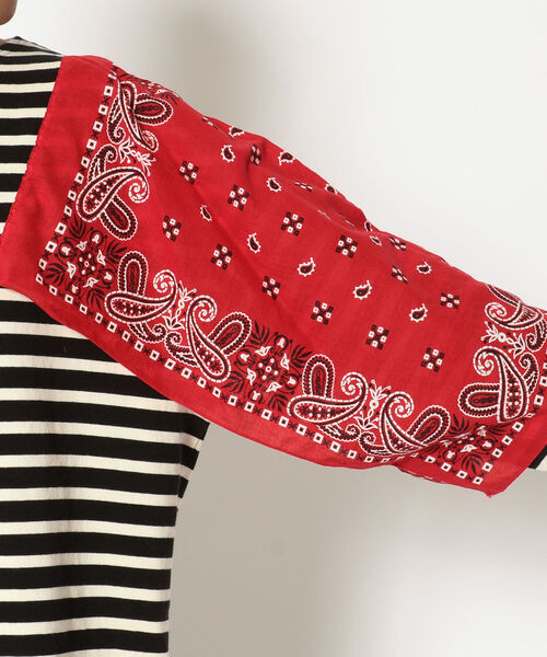 CAL O LINE（キャルオーライン）の「KOTSUBO × cal o line/コツボ×キャルオーライン　BANDANA BASQUE BORDER T バンダナバスクボーダーティー　CKTW-210（Tシャツ/カットソー・メンズ・ブラック・LARGE）」の11枚目の写真