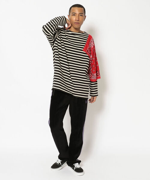 CAL O LINE（キャルオーライン）の「KOTSUBO × cal o line/コツボ×キャルオーライン　BANDANA BASQUE BORDER T バンダナバスクボーダーティー　CKTW-210（Tシャツ/カットソー・メンズ・ブラック・LARGE）」の8枚目の写真