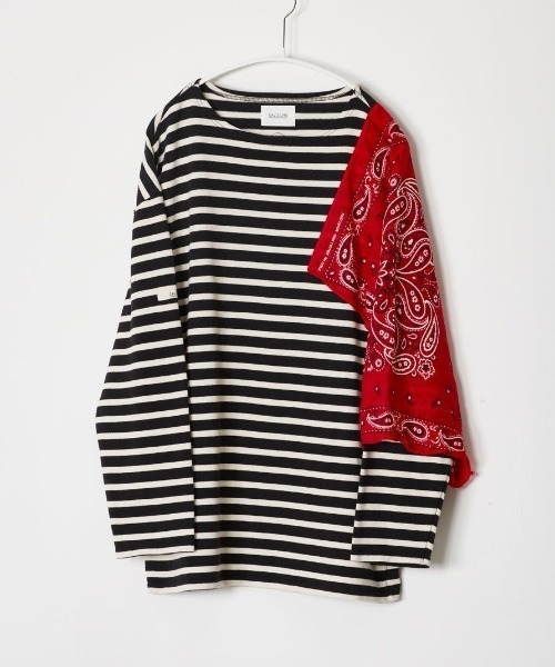 CAL O LINE（キャルオーライン）の「KOTSUBO × cal o line/コツボ×キャルオーライン　BANDANA BASQUE BORDER T バンダナバスクボーダーティー　CKTW-210（Tシャツ/カットソー・メンズ・ブラック・LARGE）」の7枚目の写真