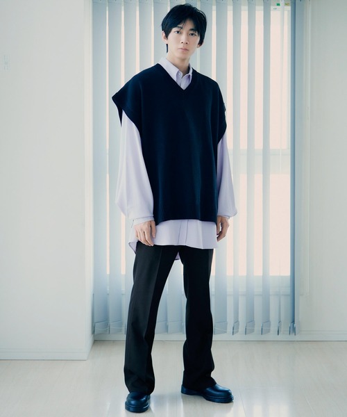 re_k by JUNRED(レクバイジュンレッド)の「【 re_k by JUNRed 】レングスが選べるTRスリムフレアパンツ(その他パンツ・メンズ・ブラック/ベージュ系その他/レッド系その他2・S1/S/M/L/M1/L1)」の4枚目の写真
