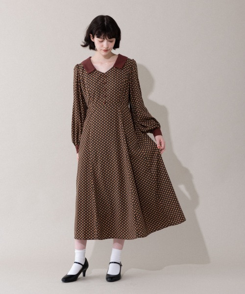 idem(イデム)の「charming classical onepiece/小花柄クラシカルワンピース(ワンピース・レディース・グリーン/マスタード・FREE)」の16枚目の写真