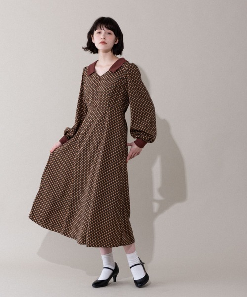 idem(イデム)の「charming classical onepiece/小花柄クラシカルワンピース(ワンピース・レディース・グリーン/マスタード・FREE)」の14枚目の写真