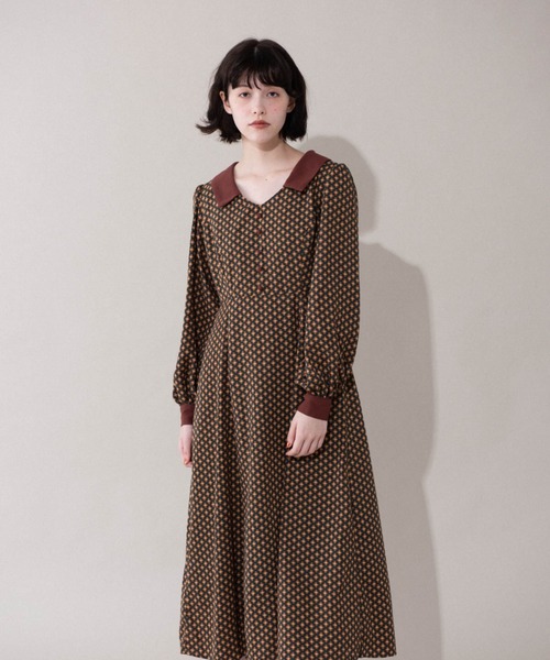 idem(イデム)の「charming classical onepiece/小花柄クラシカルワンピース(ワンピース・レディース・グリーン/マスタード・FREE)」の12枚目の写真