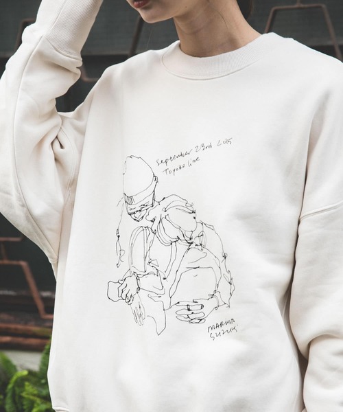 SENSE OF PLACE by URBAN RESEARCH(センスオブプレイスバイアーバンリサーチ)の「『別注』MARIYASUZUKI×SENSE OF PLACE スウェット(スウェット・レディース・アイボリー/ベージュ・ONE)」の13枚目の写真