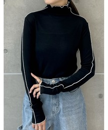 Re:EDIT | [2024SS COLLECTION]無地or配色シアーフライスハイネックトップス(Tシャツ/カットソー)