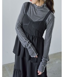 Re:EDIT | [2024SS COLLECTION]無地or配色シアーフライスハイネックトップス(Tシャツ/カットソー)