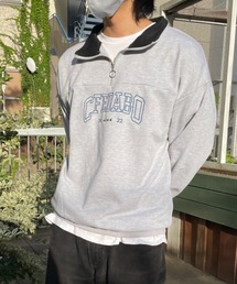 カレッジロゴハーフジップスウェット