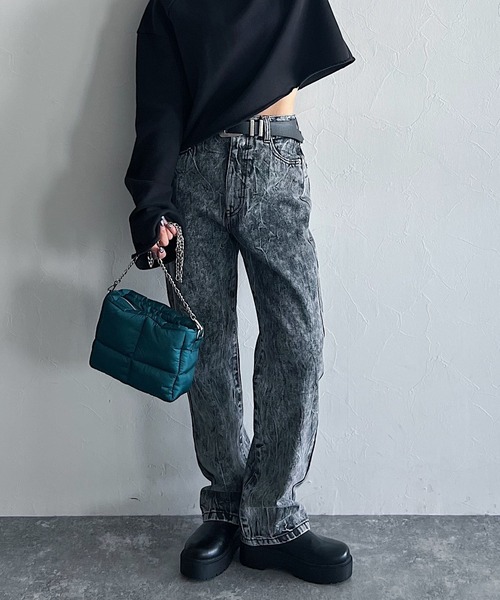 PAGEBOY（ページボーイ）の「クラシックストレート（デニムパンツ・レディース・ホワイト/インディゴブルー/サックスブルー/ブラック系その他/ブルー系その他/ネイビー・25inch/24inch/26inch/27inch）」の3枚目の写真