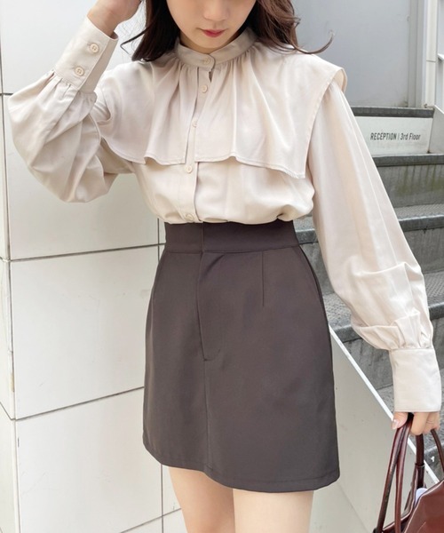 one after another NICE CLAUP（ワンアフターアナザーナイスクラップ）の「美シルエットなシンプルスカパン（その他パンツ・レディース・ブラック/ブラウン/アイボリー・FREE）」の3枚目の写真