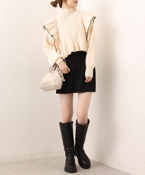 one after another NICE CLAUP（ワンアフターアナザーナイスクラップ）の「美シルエットなシンプルスカパン（その他パンツ・レディース・ブラック/ブラウン/アイボリー・FREE）」の14枚目の写真