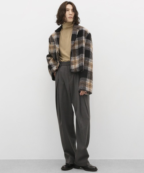 チェッククロップドジャケット