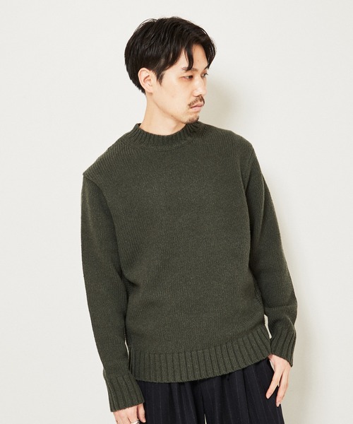 EDIFICE（エディフィス）の「3ゲージ ウール/カシミヤ LOVER クルーネック ニット（ニット/セーター・メンズ・ベージュ/カーキ/バーガンディー・MEDIUM/LARGE）」の22枚目の写真