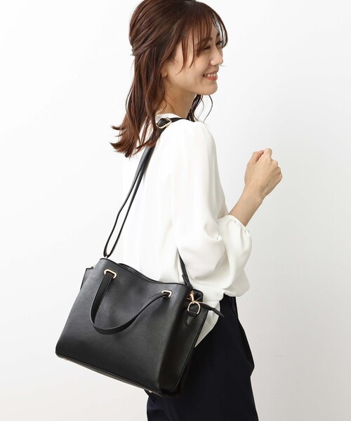 DRESKIP(ドレスキップ)の「◆【通勤】オ-バル金具2wayあおりト-ト(トートバッグ・レディース・ブラック/グレー/ブラウン系その他・00)」の10枚目の写真