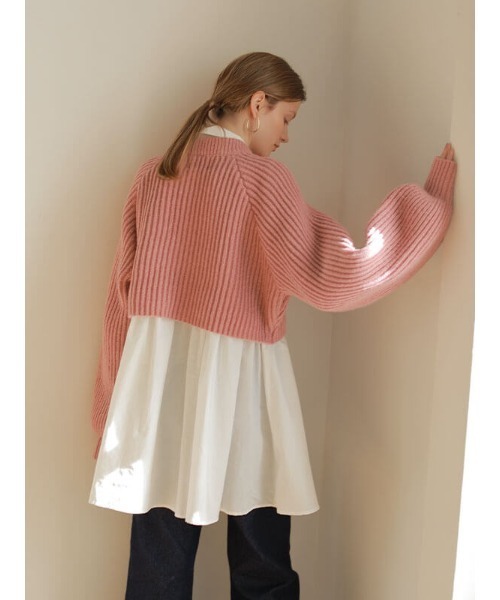 ACYM（アシーム）の「Volume sleeve mini ニット（ニット/セーター・レディース・ブラック/グレー系その他/ピンク・FREE）」の6枚目の写真