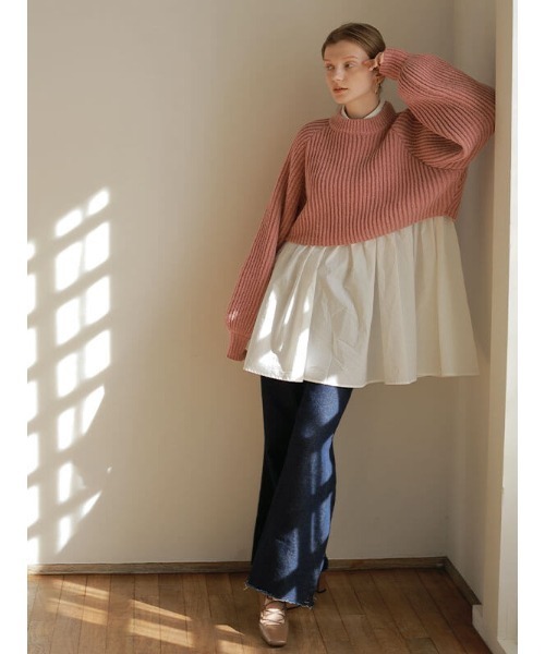 ACYM（アシーム）の「Volume sleeve mini ニット（ニット/セーター・レディース・ブラック/グレー系その他/ピンク・FREE）」の10枚目の写真