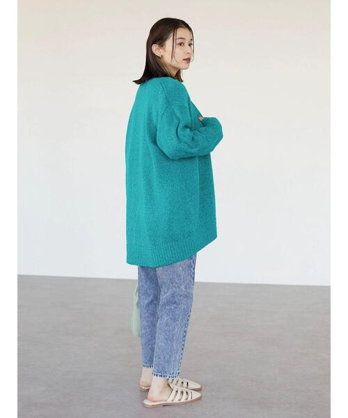Green　Parks（グリーンパークス）の「モヘアタッチミドル丈ニットカーデ＊（カーディガン/ボレロ・レディース・ピンク/イエロー/アイボリー/ブルーグリーン・FREE）」の13枚目の写真