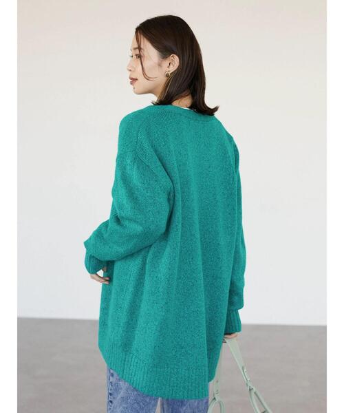 Green　Parks（グリーンパークス）の「モヘアタッチミドル丈ニットカーデ＊（カーディガン/ボレロ・レディース・ピンク/イエロー/アイボリー/ブルーグリーン・FREE）」の14枚目の写真