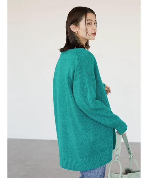 Green　Parks（グリーンパークス）の「モヘアタッチミドル丈ニットカーデ＊（カーディガン/ボレロ・レディース・ピンク/イエロー/アイボリー/ブルーグリーン・FREE）」の15枚目の写真