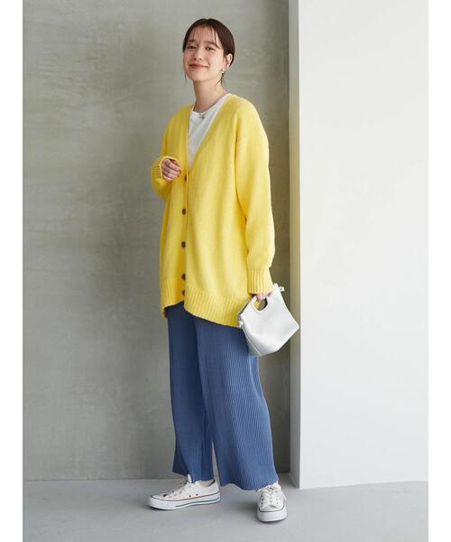 Green　Parks（グリーンパークス）の「モヘアタッチミドル丈ニットカーデ＊（カーディガン/ボレロ・レディース・ピンク/イエロー/アイボリー/ブルーグリーン・FREE）」の19枚目の写真