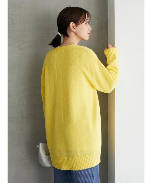 Green　Parks（グリーンパークス）の「モヘアタッチミドル丈ニットカーデ＊（カーディガン/ボレロ・レディース・ピンク/イエロー/アイボリー/ブルーグリーン・FREE）」の22枚目の写真