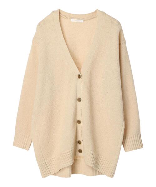 Green　Parks（グリーンパークス）の「モヘアタッチミドル丈ニットカーデ＊（カーディガン/ボレロ・レディース・ピンク/イエロー/アイボリー/ブルーグリーン・FREE）」の6枚目の写真