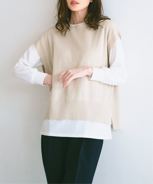 ikka（イッカ）の「【Sサイズ WEB限定】【親子リンク】ニットベストアンサンブル22SS（アンサンブル・レディース・ブラック/ミント/スモークグレー/その他1/その他4・S/M/L）」の3枚目の写真