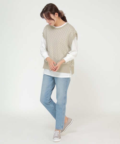 ikka（イッカ）の「【Sサイズ WEB限定】【親子リンク】ニットベストアンサンブル22SS（アンサンブル・レディース・ブラック/ミント/スモークグレー/その他1/その他4・S/M/L）」の15枚目の写真