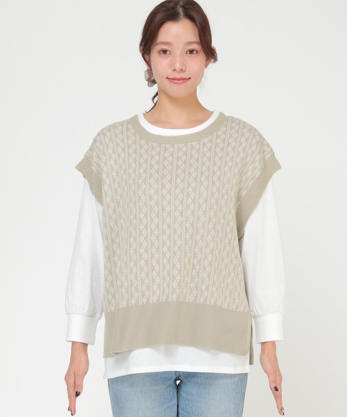 ikka（イッカ）の「【Sサイズ WEB限定】【親子リンク】ニットベストアンサンブル22SS（アンサンブル・レディース・ブラック/ミント/スモークグレー/その他1/その他4・S/M/L）」の18枚目の写真