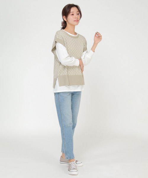 ikka（イッカ）の「【Sサイズ WEB限定】【親子リンク】ニットベストアンサンブル22SS（アンサンブル・レディース・ブラック/ミント/スモークグレー/その他1/その他4・S/M/L）」の14枚目の写真