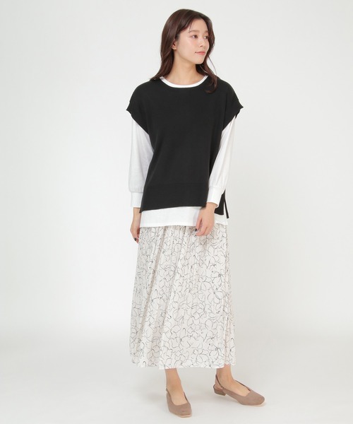 ikka（イッカ）の「【Sサイズ WEB限定】【親子リンク】ニットベストアンサンブル22SS（アンサンブル・レディース・ブラック/ミント/スモークグレー/その他1/その他4・S/M/L）」の6枚目の写真