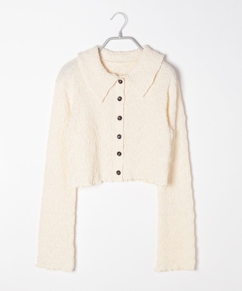 Heather(ヘザー)の「ポコポコ襟カーディガン 273041(カーディガン/ボレロ・レディース・ブラック/グリーン/アイボリー・FREE)」の14枚目の写真