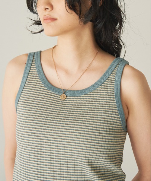 ANGIE（アンジー）の「ランダムリブタンクトップ/無地/ボーダー（タンクトップ・レディース・オフホワイト/ブラウン系その他/ブルー系その他/イエロー系その他/スミクロ/ダークオレンジ・FREE）」の12枚目の写真