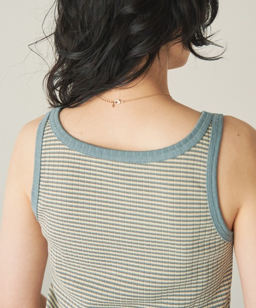 ANGIE（アンジー）の「ランダムリブタンクトップ/無地/ボーダー（タンクトップ・レディース・オフホワイト/ブラウン系その他/ブルー系その他/イエロー系その他/スミクロ/ダークオレンジ・FREE）」の13枚目の写真