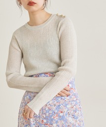 natural couture | 【WEB限定カラー有り】キラッとほんわりシアーリブニット(ニット/セーター)